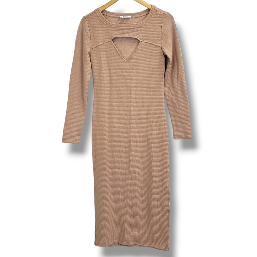 BB Dakota by Steve Madden Brown Bodycon Sweater Maxi Dress Size Medium
